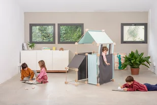 Trigonos, Drewniane klocki konstrukcyjne Maxi Family Arbaro, 79 el. - Łamigłówki - miniaturka - grafika 1