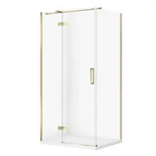 Kabiny prysznicowe - Kabina prysznicowa Cersanit Jota 100x80x195 prostokątna złoty transparentne z brodzikiem tako slim 4cm biały S601-383 - miniaturka - grafika 1