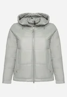 Kurtki damskie - Miętowa Pikowana Kurtka o Pudełkowym Kroju z Szerokim Kołnierzem Evindas - miniaturka - grafika 1