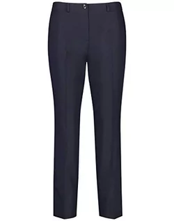 Spodnie damskie - GERRY WEBER Damskie spodnie z fałdkami do prasowania klasyczne dopasowanie spodnie do garnituru, niebieski, 36 Kr�tki - grafika 1