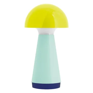Żółto-jasnoniebieska lampa stołowa LED ze ściemniaczem (wysokość 18 cm) Bobbi – Remember - Noże stołowe - miniaturka - grafika 1