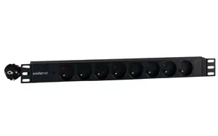 EmiterNet Listwa zasilająca standard 19" 8 gn. z bolcem, wtyk uni-schuko, kabel 2m, LED - Akcesoria do serwerów - miniaturka - grafika 1