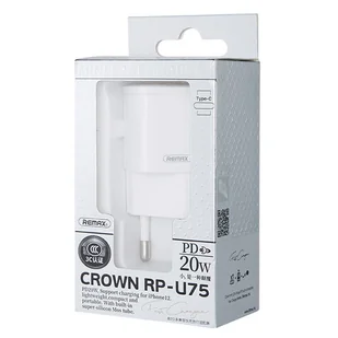 REMAX Crown mini  szybka ładowarka USB Typ C 20W 3 A Power Delivery Quick Charge biały (RP-U75) - Ładowarki do telefonów - miniaturka - grafika 3