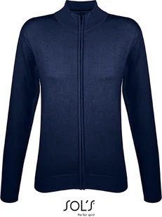 SOLS Damski Kardigan Zapinany Na Zamek Dzianinowy Gordon 00550 Blau Navy L - Swetry damskie - miniaturka - grafika 1