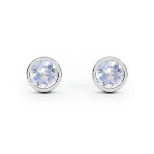 Stack me - Srebrne kolczyki z kamieniem księżycowym - Kolczyki - miniaturka - grafika 1