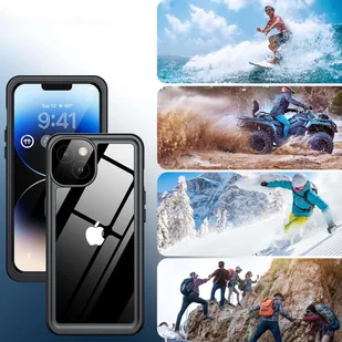Etui do iPhone 14 wodoodporne pancerne 360 Case Hybrid ochrona aparatu obiektywów IP68 Waterproof czarne - Etui i futerały do telefonów - miniaturka - grafika 10