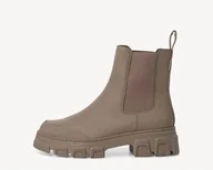 Botki damskie - TAMARIS DAMSKIE BOTKI BEŻOWE WSUWANE LOGO 39 ŻoF - miniaturka - grafika 1