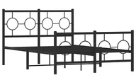 Łóżka - Czarne metalowe łóżko małżeńskie 140x200cm S1-S49 - miniaturka - grafika 1