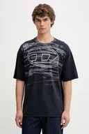 Koszulki męskie - Diesel t-shirt bawełniany T-BOXT-T5 męski kolor granatowy z nadrukiem A18653.0AGCA - miniaturka - grafika 1