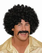 Dodatki do strojów karnawałowych - PERUKA AFRO CZARNA KRĘCONE WŁOSY NA IMPREZE - miniaturka - grafika 1
