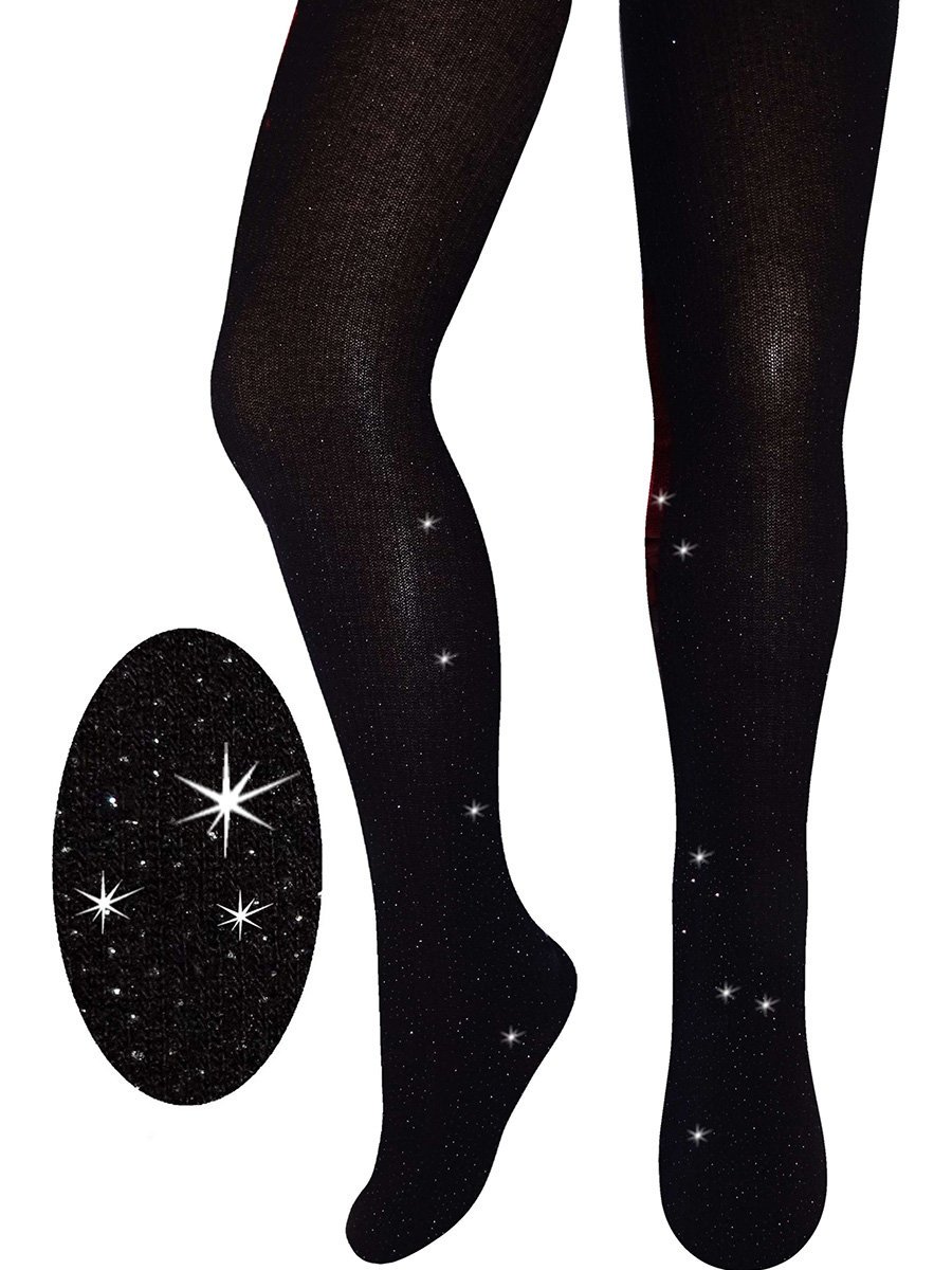 Dziewczęce rajstopki wiskozowe czarne Milusie r.128/134