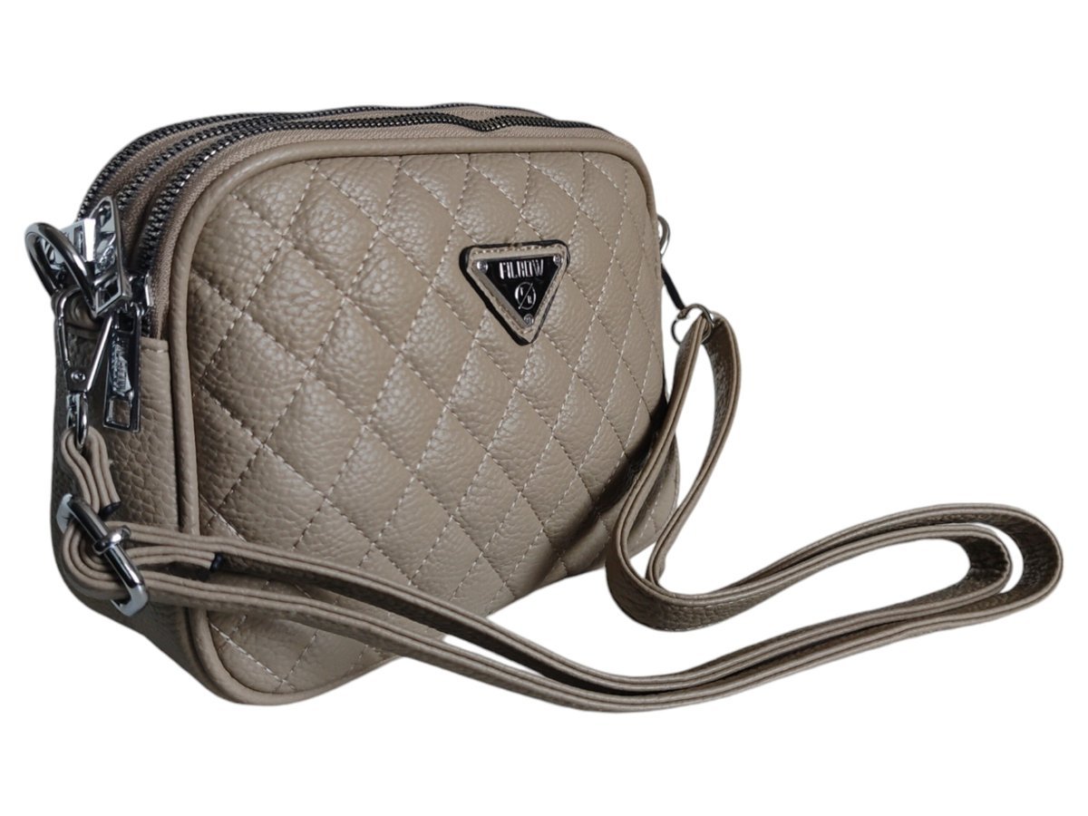 Torebka Damska Brązowa, Pikowana Mała Torebka Na Ramię, Mały Kuferek Damski