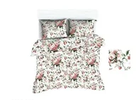 Pościel - Extrapościel Pościel bawełniana 140x200 1670E biała róże jasne czerwone 1055N - miniaturka - grafika 1