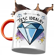 Kubki - Kubek Pomarańczowy dla Teścia Teściunia na Prezent z Nadrukiem ze Zdjęciem + Opakowanie na prezent (wzór 03) - miniaturka - grafika 1