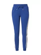 Spodnie damskie - Urban Classics Damskie spodnie sportowe Ladies College Contrast Sweatpants damskie spodnie do biegania z paskiem i ściągaczem, w 4 kolorach, rozmiary XS - 5XL, Spaceblue/White/Black, 5XL - miniaturka - grafika 1