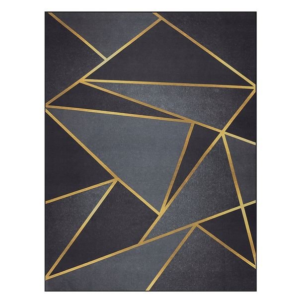 Dywan 200x300 Cm Czarny Antypoślizgowy Geometryczny Nowoczesny Do Salonu