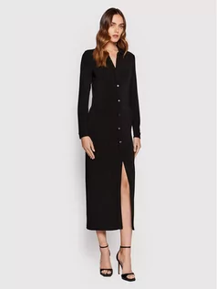 Sukienki - Calvin Klein Sukienka koszulowa Fluid Crepe K20K203649 Czarny Slim Fit - grafika 1