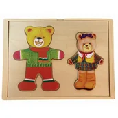 Układanki dla dzieci - Brimarex Top Bright Układanka drewniana Miś tata dziecko - miniaturka - grafika 1