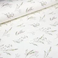 Obrusy i serwetki - Prostokątny bawełniany obrus plamoodporny z wzorem Kwiaty biały - miniaturka - grafika 1