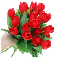 Sztuczne kwiaty - 4 Bukiety Czerwonych Tulipanów - miniaturka - grafika 1