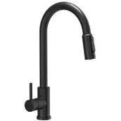 Baterie kuchenne - Bateria kuchenna Carito czarna trójdrożna z wyciąganą wylewką Quadron - miniaturka - grafika 1