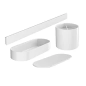 Półki łazienkowe - Hansgrohe WallStoris Zestaw Koszyk prysznicowy + przykrywka + kubek + panel ścienny 50 cm biały mat 27968700 - odbiór osobisty: Kraków, Warszawa - miniaturka - grafika 1