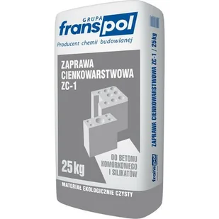 Zaprawa cienkowarstwowa ZC-1 biała 25 kg Franspol - Zaprawy budowlane - miniaturka - grafika 1