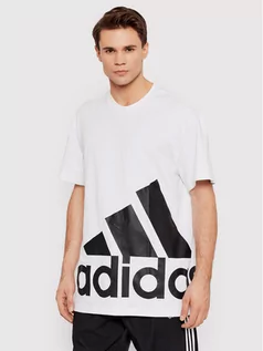 Koszulki męskie - Adidas T-Shirt Essentials Giant Logo HE1829 Biały Relaxed Fit - grafika 1