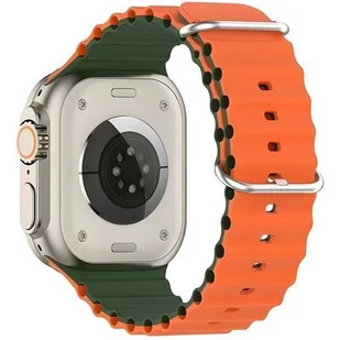 Pasek BELINE Silicone Waves do Apple Watch 4/5/6/7/8/9/SE/SE 2 (38/40/41mm) Zielono-pomarańczowy - Akcesoria do smartwatchy - miniaturka - grafika 3