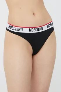 Majtki damskie - Moschino Underwear stringi (2-pack) kolor czarny - grafika 1