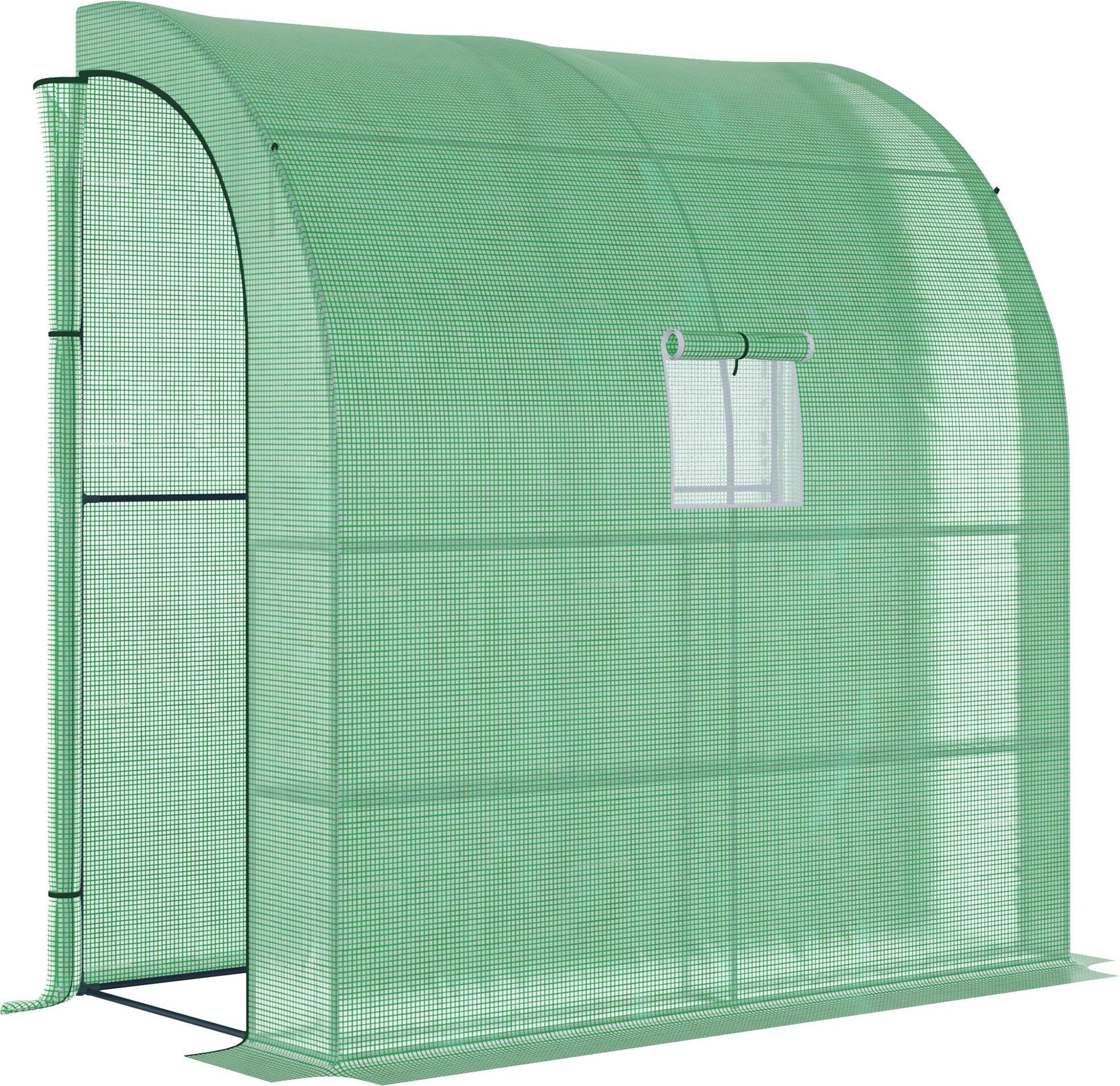 Outsunny Szklarnia foliowa Szklarnia z 2 drzwiami Uprawa roślin Ochrona UV Stal PE Zielona 200 x 100 x 213 cm