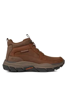 Skechers Trzewiki Respected Boswell 204454/CDB Brązowy - Botki męskie - miniaturka - grafika 1