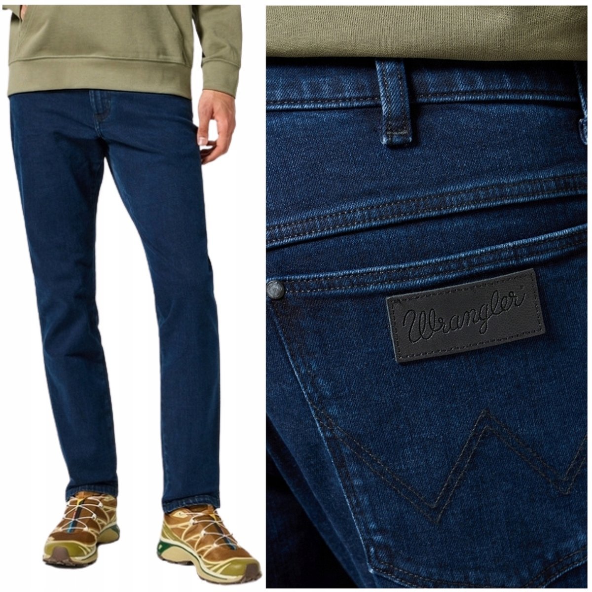 Wrangler RIVER regular tapered Inkstone klasyczne spodnie jeansowe W38 L34