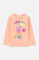 Bluzki dla dziewczynek - Coccodrillo longsleeve dziecięcy kolor pomarańczowy - miniaturka - grafika 1