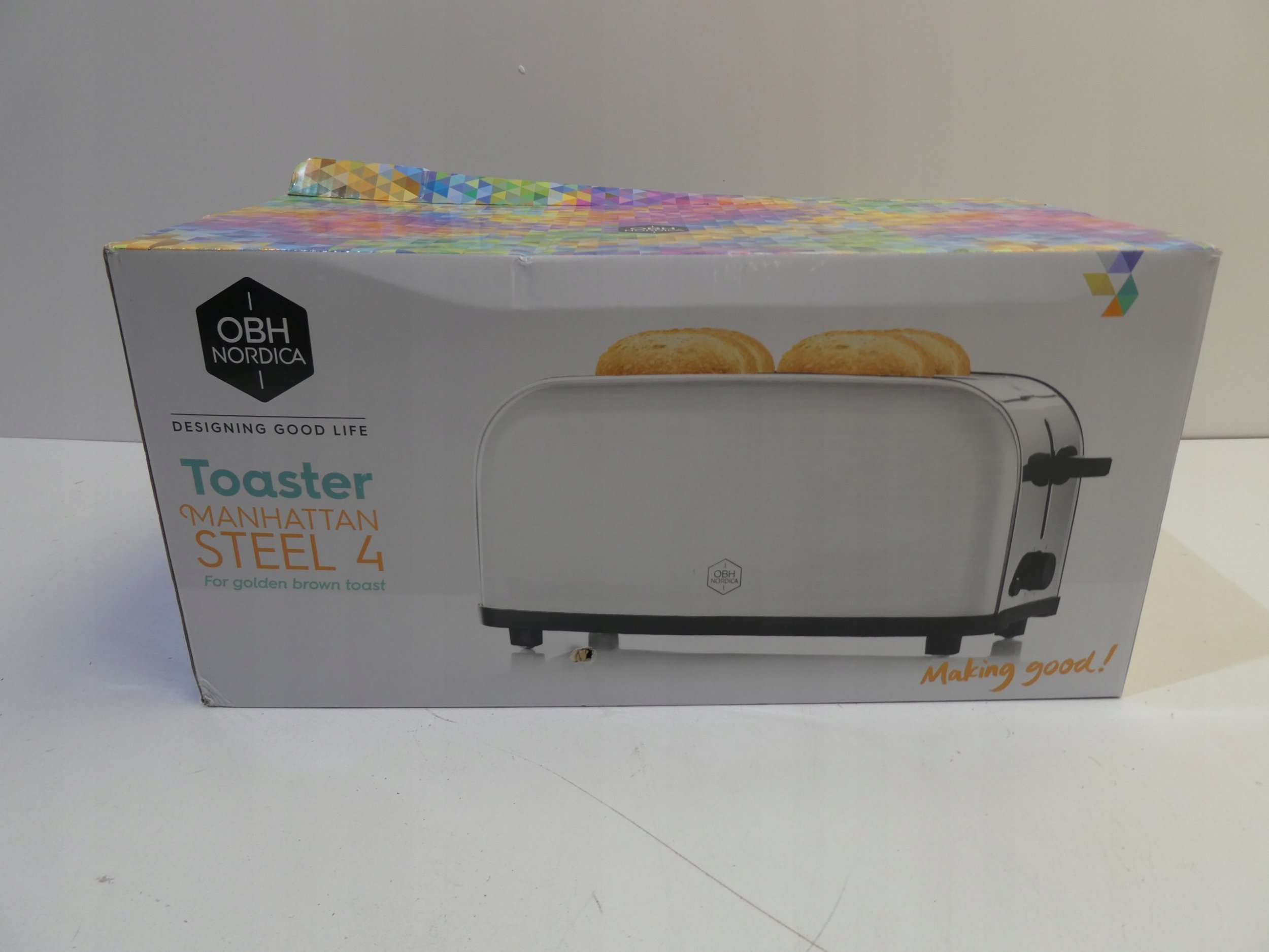 OBH Nordica Manhattan Steel toaster, 4 slices, steel