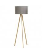 Lampy stojące - Kokoon Design Lampa podłogowa Trivet  szary drewniane nogi kod: FL00350GRNA - miniaturka - grafika 1