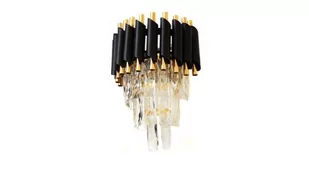 Lumina Deco LAMPA ŚCIENNA KINKIET KRYSZTAŁOWY CZARNO-ZŁOTY MAZINI W2 LDW 6003-2 (BK+FGD) - Lampy ścienne - miniaturka - grafika 1