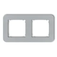 Klawisze i ramki - Karlik Ramka podwójna zaokrąglona MINI - srebrny metalik - miniaturka - grafika 1