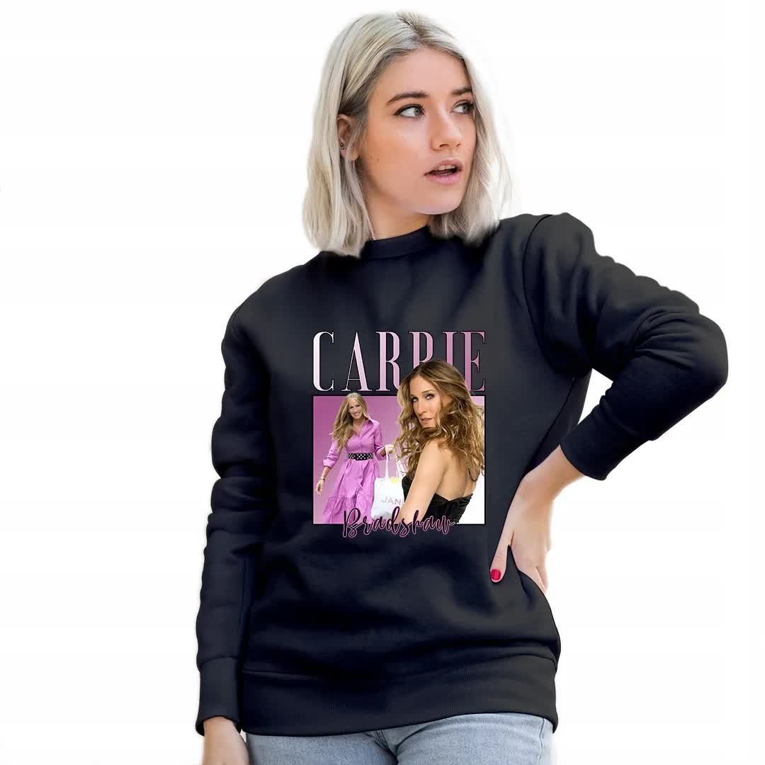 Damska Bluza Czarna Dresowa CARRIE BRADSHAW Dla Fanek Wzory Rozmiar XL