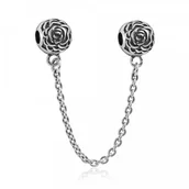 Charmsy - Murrano Charms KLIPS ŁAŃCUSZEK Srebrny RÓŻANA PARA ST-016 - miniaturka - grafika 1
