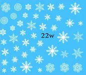 Sztuczne paznokcie i akcesoria - Naklejki wodne na paznokcie BIAŁE ŚNIEŻYNKI-nr 22W - miniaturka - grafika 1