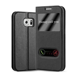 Etui ochronne Cadorabo do Samsung Galaxy S6 EDGE w kolorze czarnym etui na telefon komórkowy pokrowiec na książkę - Etui i futerały do telefonów - miniaturka - grafika 1