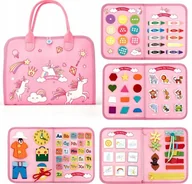 Zabawki interaktywne dla dzieci - KREATYWNA FILCOWA KSIĄŻECZKA MONTESSORI EDUKACYJNA 8w1 ZABAWA PRZEZ NAUKĘ - miniaturka - grafika 1