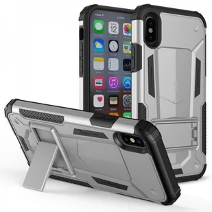Zizo Hybrid Transformer Cover Pancerne etui iPhone X z podstawką (Silver/Black) HBTFM-IPHX-SLBK - Etui i futerały do telefonów - miniaturka - grafika 2