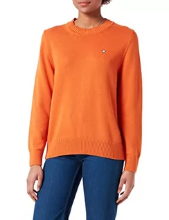 Swetry damskie - GANT Damski sweter ICON G Cotton C-Neck Pulower z okrągłym dekoltem, pomarańczowy, pomara?czowa dynia, XS - grafika 1