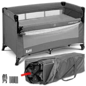 Łóżeczka i kojce - ŁÓŻECZKO TURYSTYCZNE DOSTAWNE | OPUSZCZANY BOK | DWUPOZIOMOWE SKŁADANE| KOJEC | | GRAFITOWE - miniaturka - grafika 1