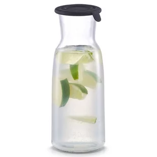 ZELLER Szklana karafka z silikonową pokrywką słój dzbanek 700 ml kolor czarny 19670 - Dzbanki i imbryki - miniaturka - grafika 1