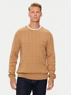 Swetry męskie - Tommy Hilfiger Sweter MW0MW33132 Beżowy Regular Fit - miniaturka - grafika 1