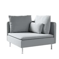 Pokrowce na meble - Dekoria pl pl Pokrowiec na sekcję narożną Söderhamn ciemno szary welwet 99 x 99 x 83 cm Ingrid 1008-705-42 - miniaturka - grafika 1