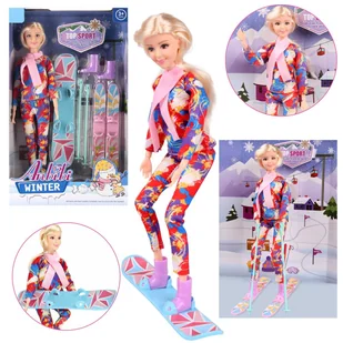 Lalka z akcesoriami zimowymi, narty 29 cm 3+ MEGA CREATIVE - Lalki dla dziewczynek - miniaturka - grafika 1
